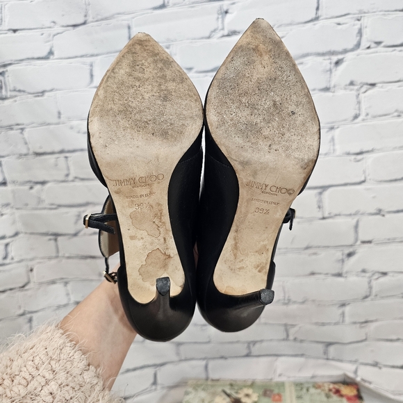 Jimmy Choo Heath Monk Strap Heels In Black - Picture 7 of 7